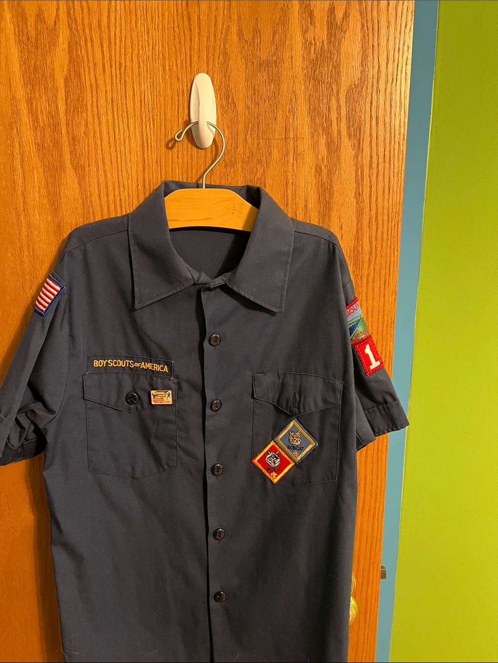 Navy Short-Sleeve Boy Scouts of America Uniform Shirt Youth Large